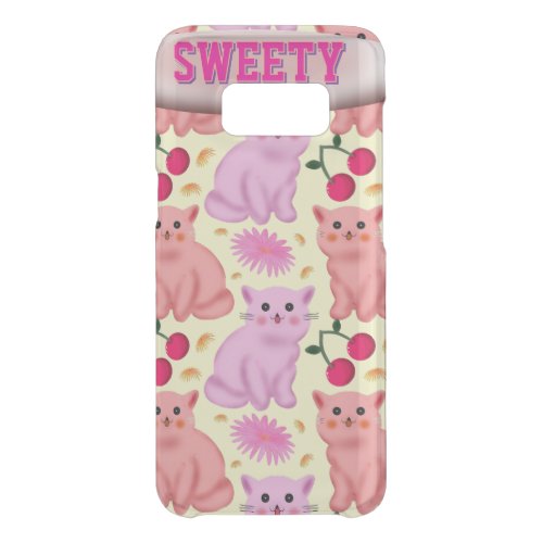 Custom Cute Cat Cherry Floral Pattern Uncommon Samsung Galaxy S8 Case