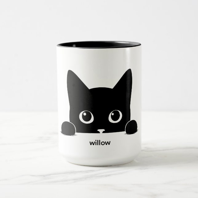 Custom Cute Cat Pet Name Mug (Center)
