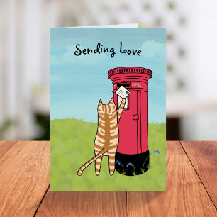 Custom Cute Cat Sending Love Sympathy Card