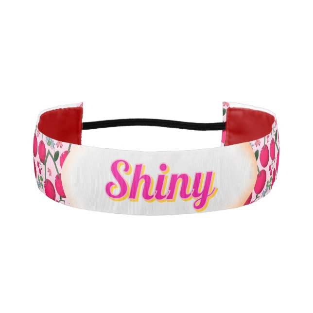 Custom cute cherry pattern  athletic headband (Front)