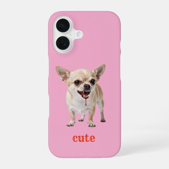 Custom Cute Chihuahua Aggro Nasty Vicious iPhone Case (Back)