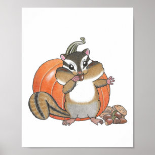 Custom Cute Chipmunk Animal Nursery poster