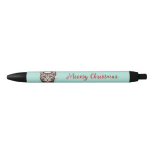 Custom Cute Christmas Cat with Santa Hat Pen