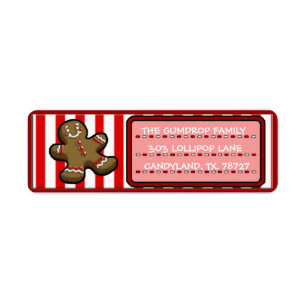 Custom Cute Christmas Gingerbread Return Labels