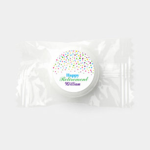Custom Cute Colorful confetti Happy Retirement Life Saver® Mints