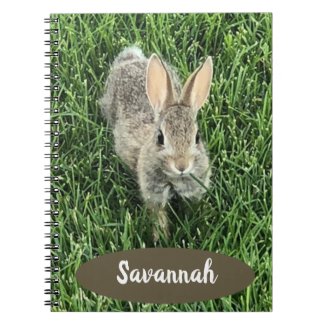 Custom Cute Cottontail Bunny Notebook