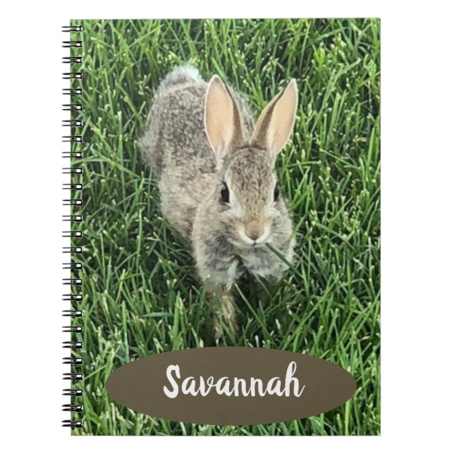 Custom Cute Cottontail Bunny Notebook (Front)