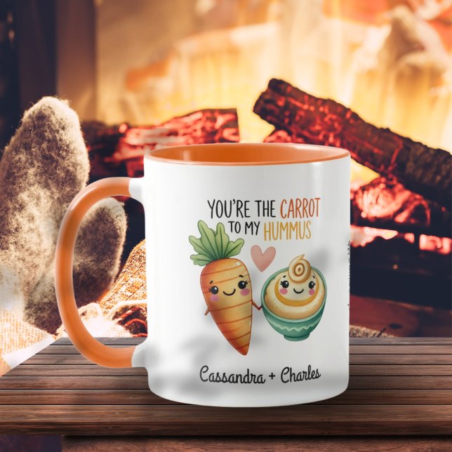 Custom Cute Couple "Carrot to My Hummus" Mug (Custom Cute Couple "Carrot to My Hummus" Mug)