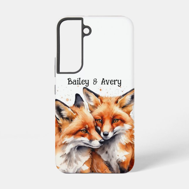 Custom Cute Cuddling Foxes Fox Couple Love Animals Samsung Galaxy Case (Back)