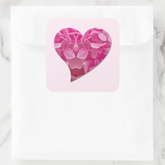 Custom Cute Dancing Heart Pink Hydrangea Flower 