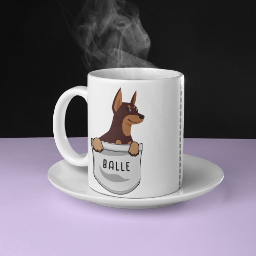 Custom Cute Doberman for Dog Lover Trainer Lover Coffee Mug