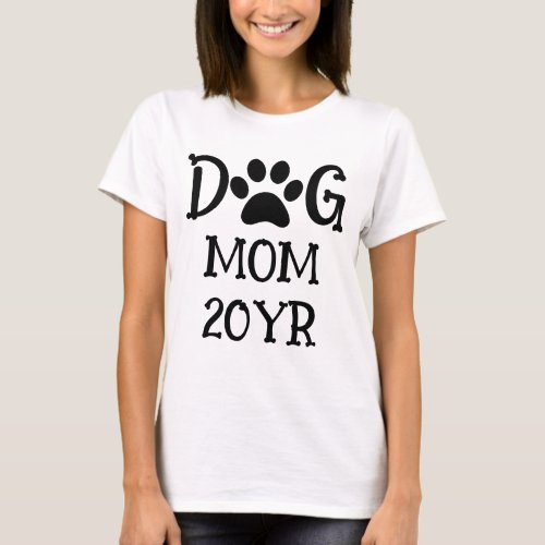 Custom cute dog lover paw print_dog mom T_Shirt