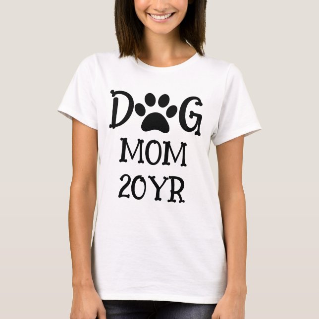 Custom cute dog lover paw print-dog mom T-Shirt (Front)