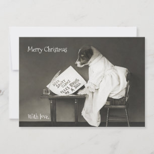 Custom Cute Dog Modern Christmas Holiday  Card