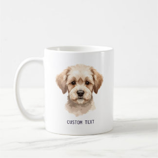 Custom Cute Dog Portrait Photo With Text Coffee Mug