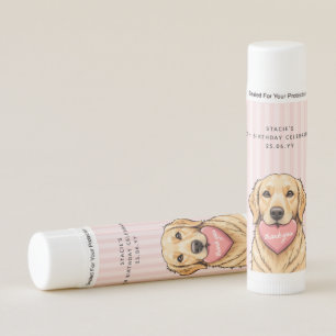 Custom Cute Dog with Pink Heart Thank you Lip Balm