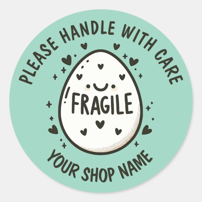 Custom Cute Egg Fragile Stickers (Front)
