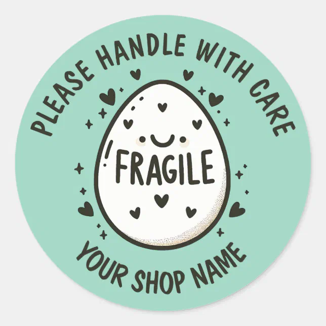 Custom Cute Egg Fragile Stickers | Zazzle