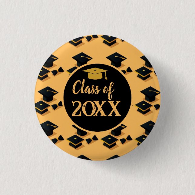 Custom Cute Elegant Calligraphy script Graduation  Button (Front)
