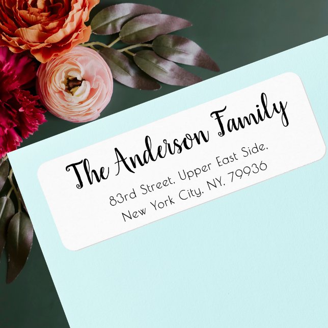 Custom Cute Elegant Simple White Return Address Label (Custom Cute Elegant Simple White Return Address Label)
