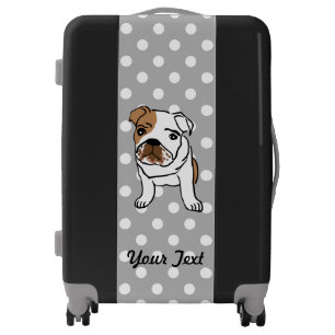 Custom Cute English Bulldog Illustration Luggage