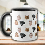 Custom Cute Family Face 4 Photos Mug<br><div class="desc">Funny Custom Face Photo family, Replace the face with your favorite photo (make sure to crop as much to the face as possible and use an app to remove the background) and personalize this funny mug with your kid, husband, or boyfriend on it! Also a fun and unique surprise for...</div>