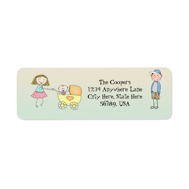 Custom Cute Family Return Address Labels (Front)