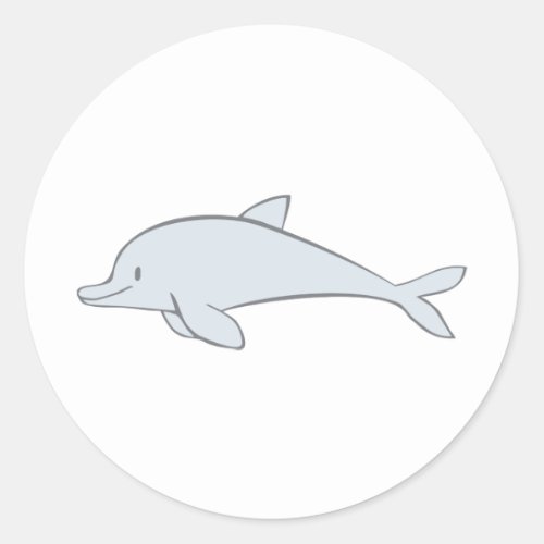 Custom Cute Flipper Dolphin Classic Round Sticker