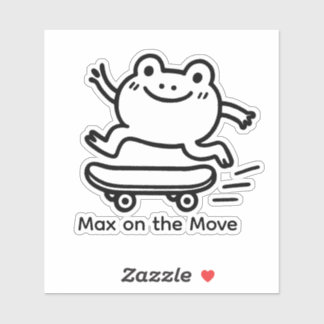 Custom Cute Frog Skateboard Sticker – Personalized