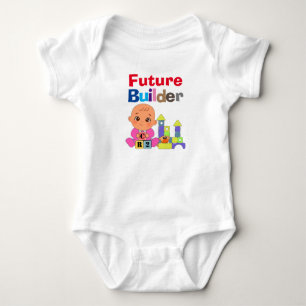 Custom Cute Funny Baby Future Builder Architect Bodysuit