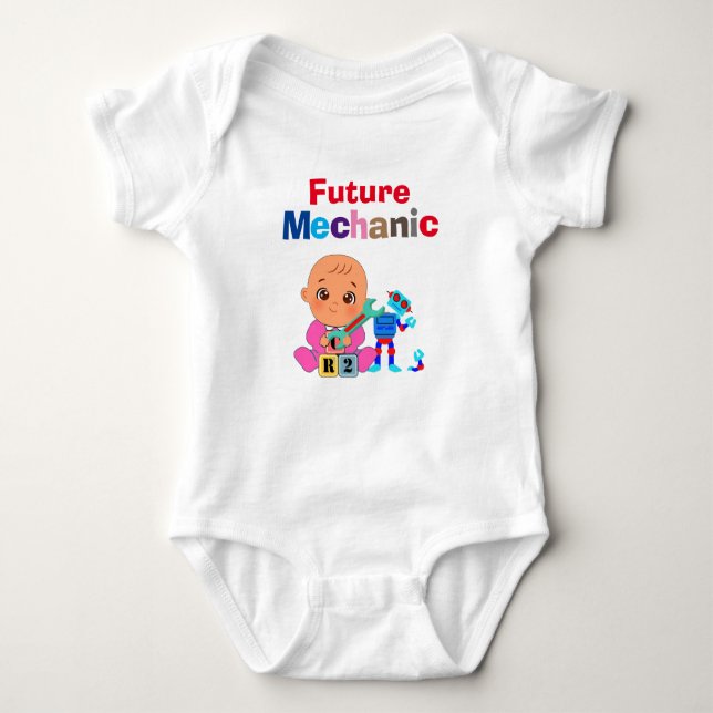 Custom Cute Funny Baby Future Chemist Genius Baby Bodysuit (Front)