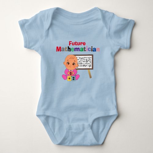 Custom Cute Funny Baby Future Maths Teacher Baby Bodysuit