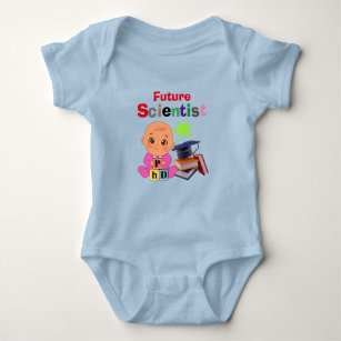Custom Cute Funny Baby Future Scientist Profession Baby Bodysuit