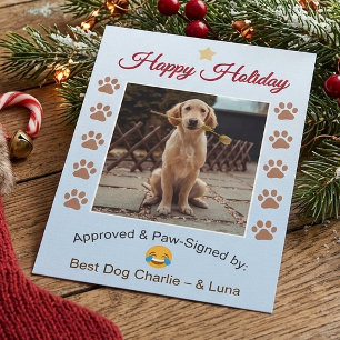 Custom Cute Funny Best Dog Themed Photo Happy Holiday Card
