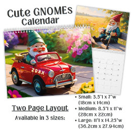 Custom Cute Garden Gnome Art  Calendar