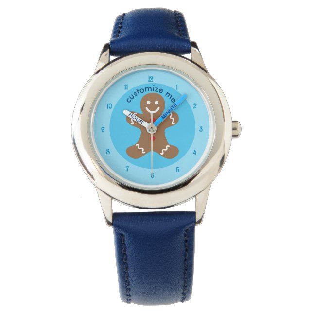 Custom Cute Gingerbread Man Watch (Front)