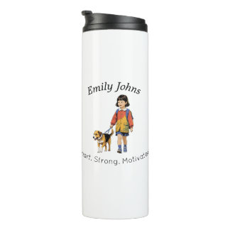 Custom Cute Girl & Dog School Tumbler