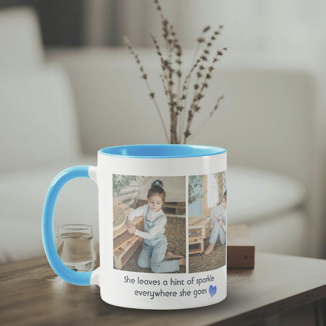 Custom Cute Girl Photo Collage Coffee Mug (Creator Uploaded)