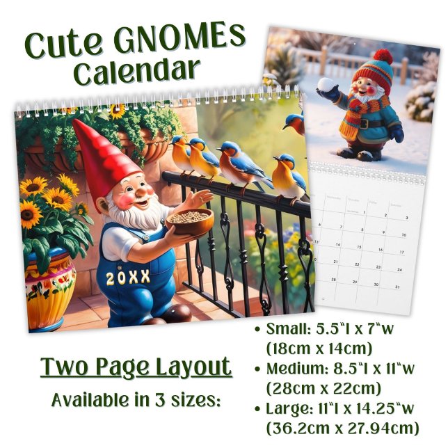 Custom cute Gnome colorful bright funny Vol. 1 -  Calendar (Creator Uploaded)