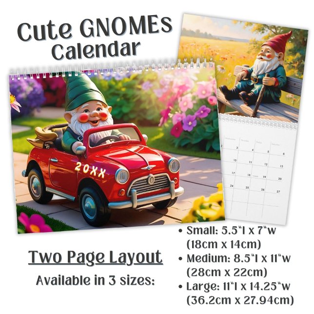 Custom cute Gnome colorful bright funny Vol. 3 -  Calendar (Creator Uploaded)