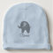 Custom cute gray elephant blue boy baby beanie hat