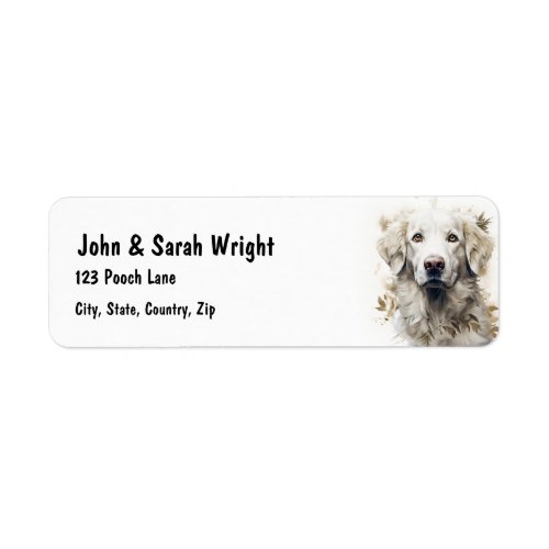 Custom Cute Great Pyrenese Dog Address Label