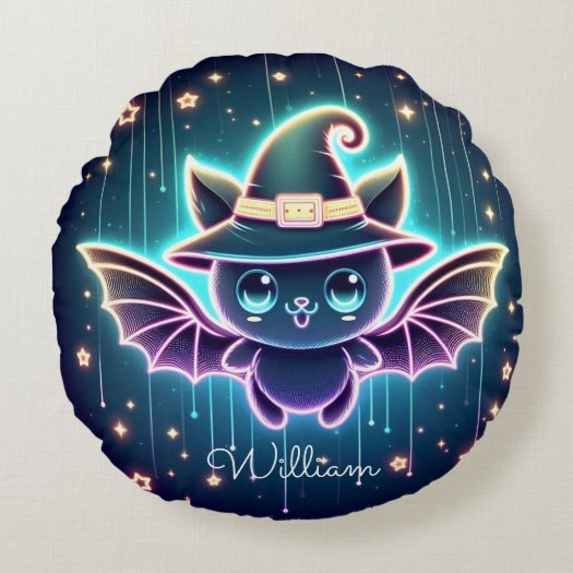 Custom Cute Halloween Bat With Witch's Hat Nursery