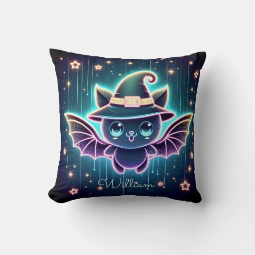 Custom Cute Halloween Bat With Witch's Hat Nursery