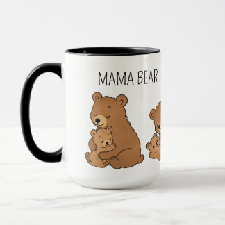 Custom Cute Hand Drawn Mama Bear Baby Bear Coffee  Mug