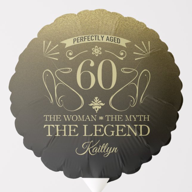 Custom Cute Happy 60th Birthday Balloon (Front)