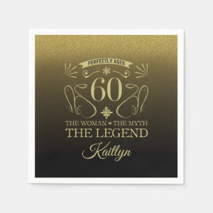 Custom Cute Happy 60th Birthday Napkins