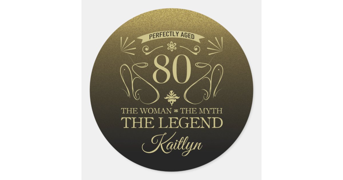 Custom Cute Happy 80th Birthday Classic Round Sticker | Zazzle