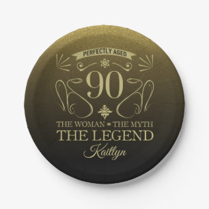 Custom Cute Happy 90th Birthday Paper Plates