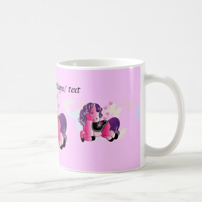 Custom Cute happy little pony Coffee Mug (Right)